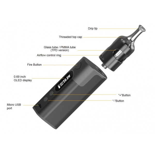 Aspire Zelos 50W 2.0 Kit MTL with Nautilus 2S tank 2.6ml