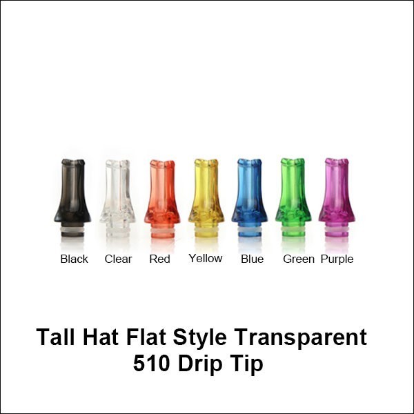 Flat style transperent 510 drip- tip
