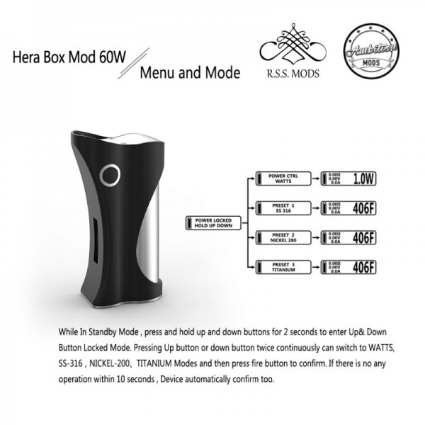 Box Mod Hera 60W  by Ambition Mods and R.S.S. Mods