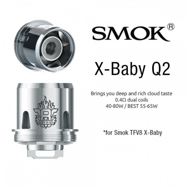 Coils TFV8 X-Baby Q2 0.4Ω (3pcs) - Smoktech - Value : 0.4 ohm