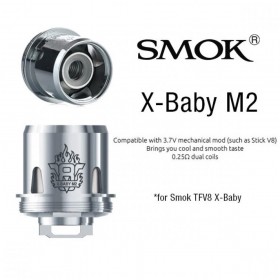 Coils TFV8 X-Baby-M2 0.25Ω (3pcs) - Smoktech - Value : 0.25 ohm